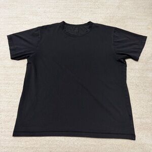 Uniqlo AIRism Black Crew Neck T-Shirt Boxy Fit Men's XL
